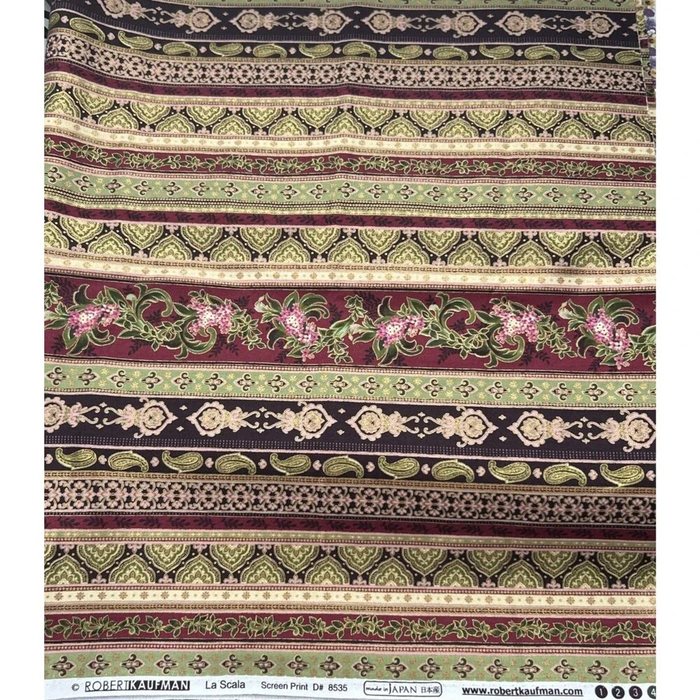 La Scala for Robert Kaufman Cotton Quilting Fabric D8535 Paisley Floral 2 Y